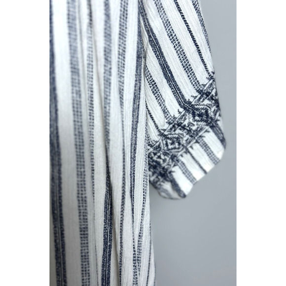 Knox Rose Womens Cream Navy Stripped Bohemian Womens Casual Oversized Top XXL - Picture 10 of 16